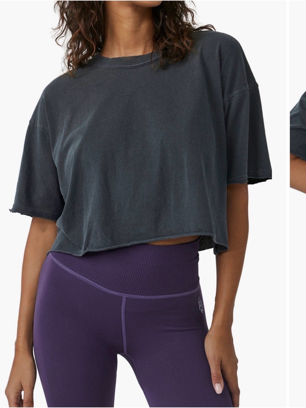 Free people Washed Black Cropped Boxy T-Shirt brand new size XL